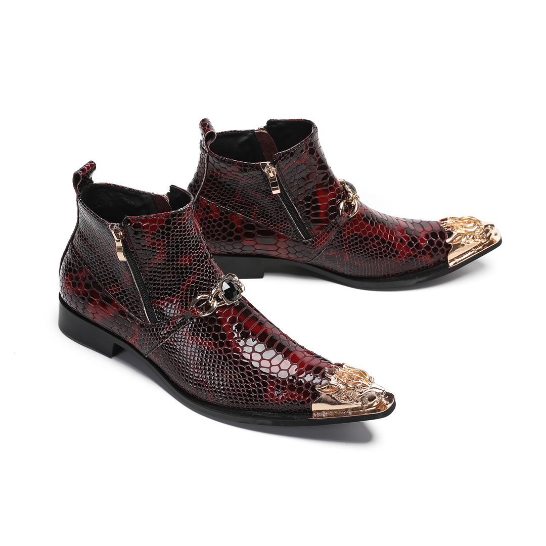 Mens Fashion Dress Shoes - Botas de cano curto de couro