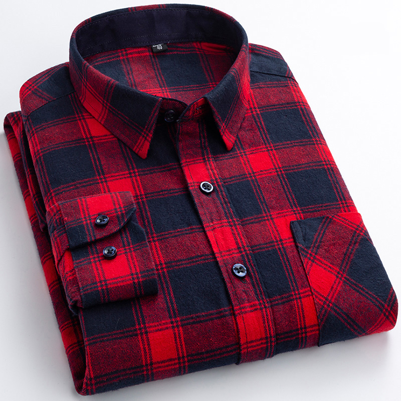 Dress Shirt Non-Iron - Nova camisa de flanela xadrez para