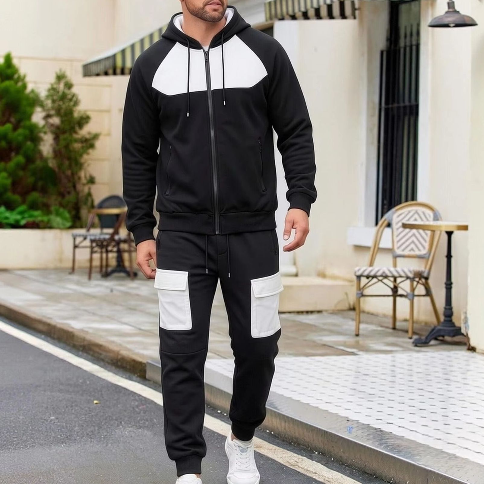 Cargo Jogger Pants - Conjunto de Agasalho Masculino Color Block