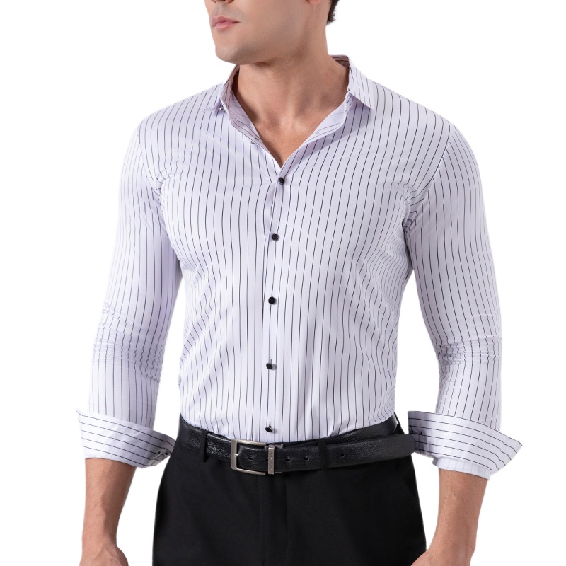 Men'S Fashion Formal - Camisas Sociais Masculinas Retrô Listradas Sem