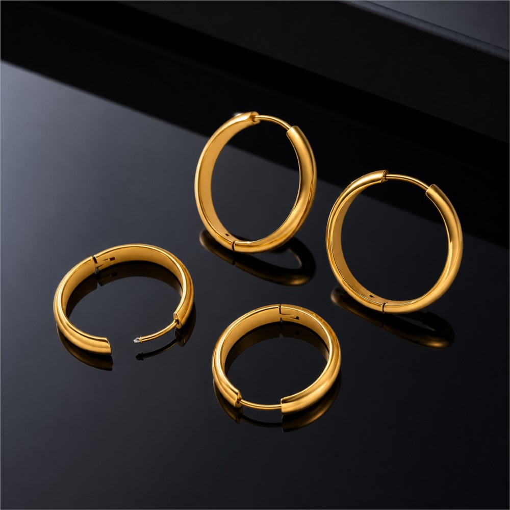 Men'S Fashion Jewelry - 4 Peças de Brincos de Argola