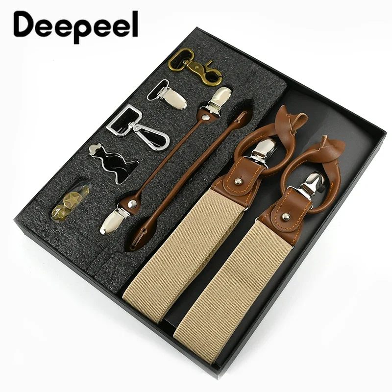 Suspenders Clip Men - Deepeel 1 conjunto 3.5*125cm homens de