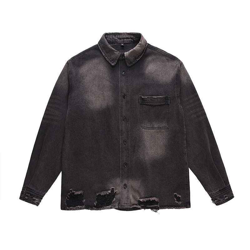 Denim Jacket Vintage - Jaqueta Jeans Masculina Rasgada Estilo High