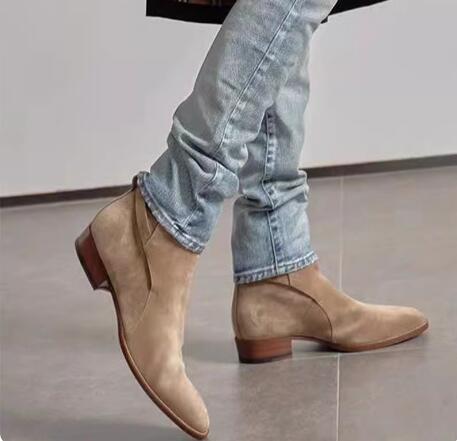 Mens Fashion Dress Shoes - Botas de cano curto estilo britânico,