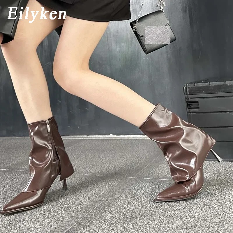 Mens Fashion Modern - Eilyken Botas femininas de couro macio