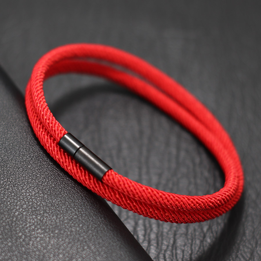 Milan Men'S Fashion - Lucky Red Men Pulseira Bilayer Milan
