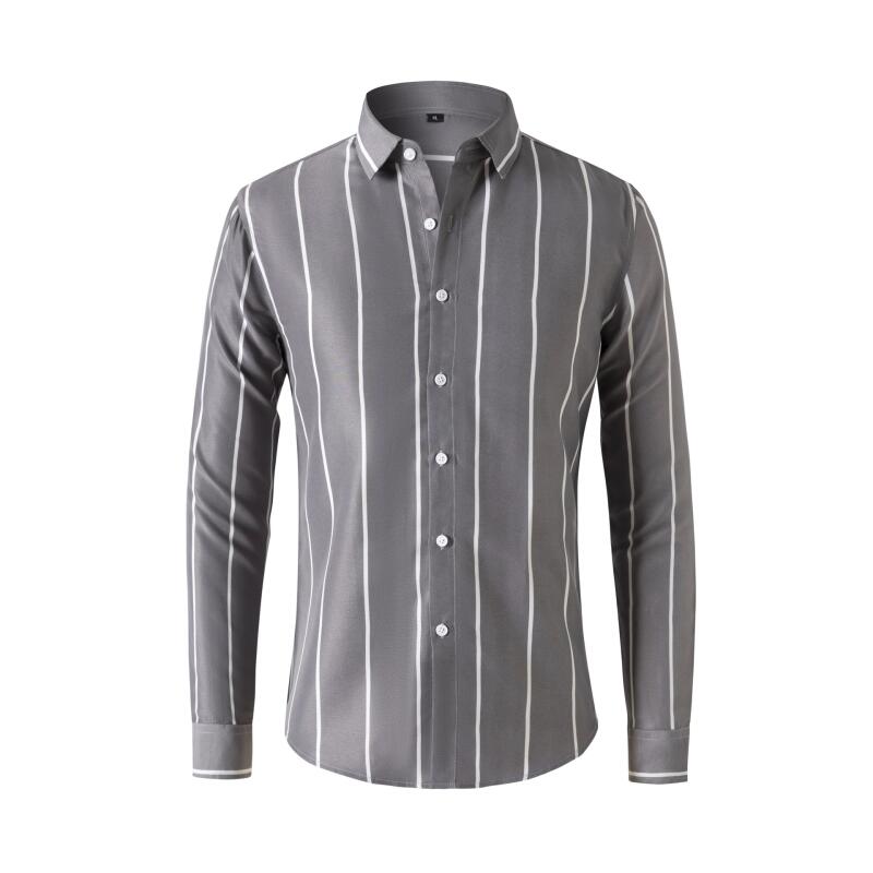 Men'S Fashion Formal - Camisa Social Masculina Listrada de Manga