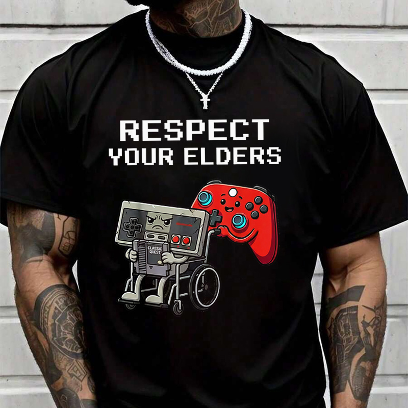 Mens Fashion In The 80S - Camiseta masculina retrô para jogos, controlador