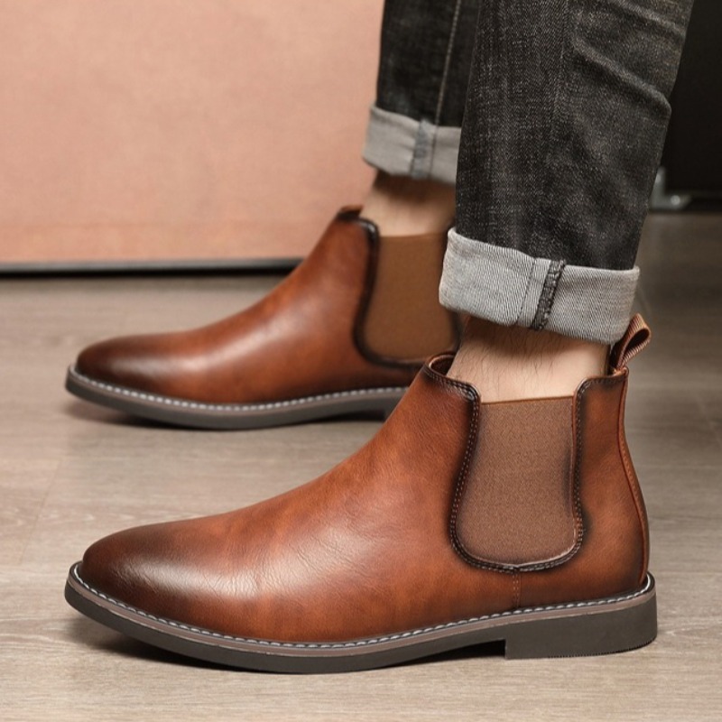 Mens Fashion Dress Shoes - Bota de couro casual de negócios