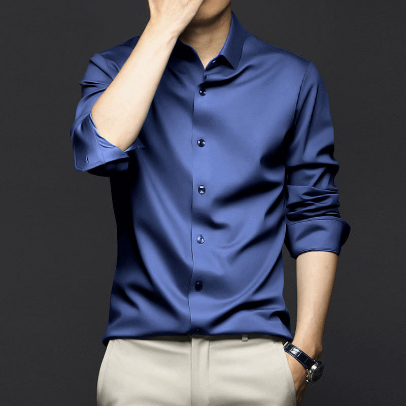 Dress Shirt Non-Iron - Camisa de manga longa masculina de