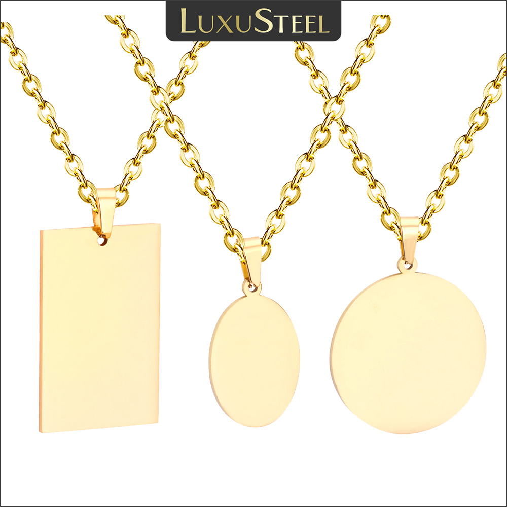 Mens Fashion Discord - Luxusteel simples tag pingente colar para