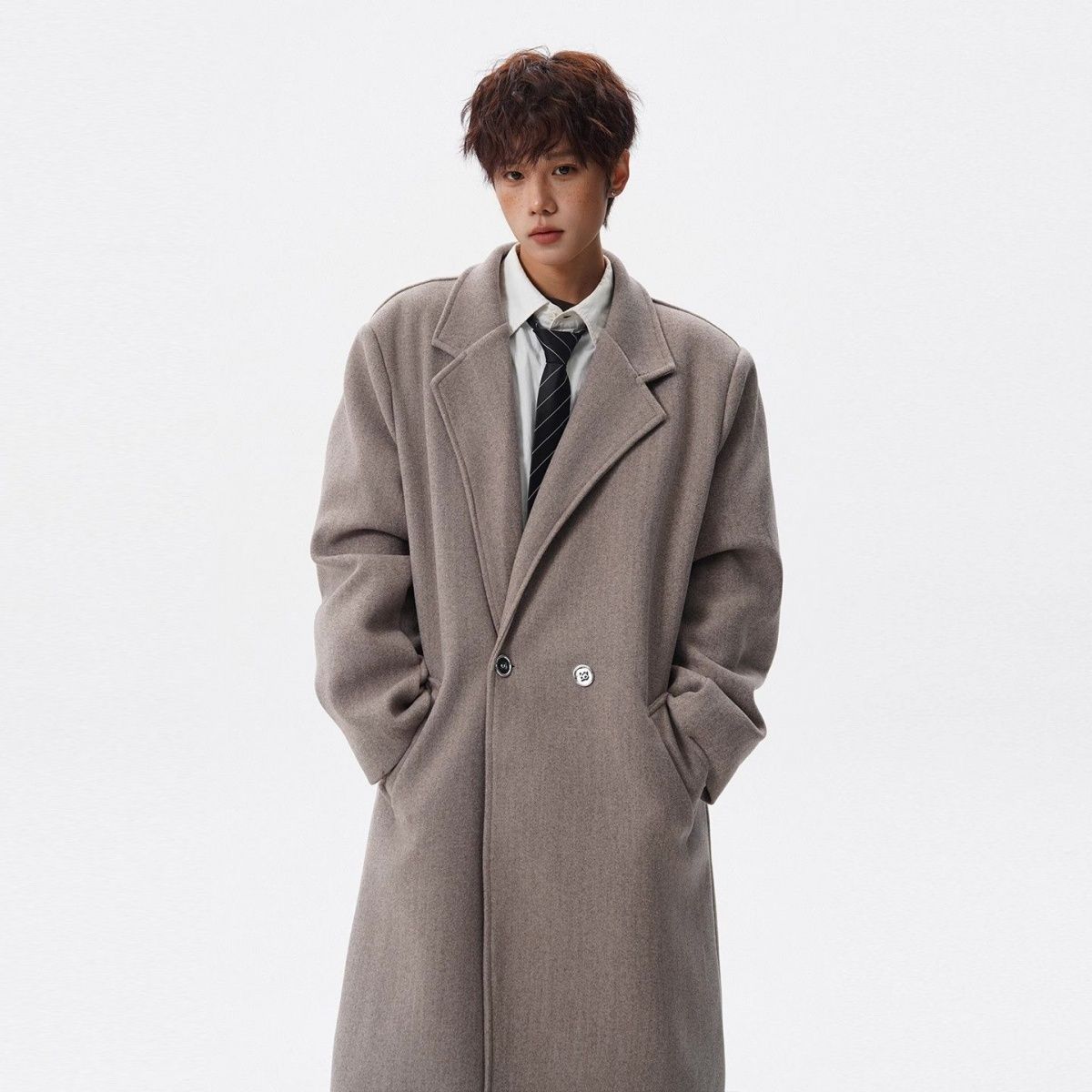 Men'S Fashion Reviews - Casaco de Lã Mesclada Coreano: Novas