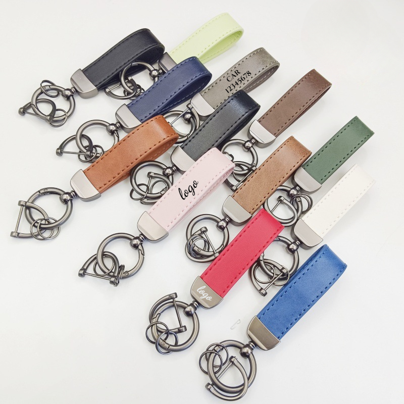 Mens Fashion Discord - Chaveiro de couro descolorido com logotipo