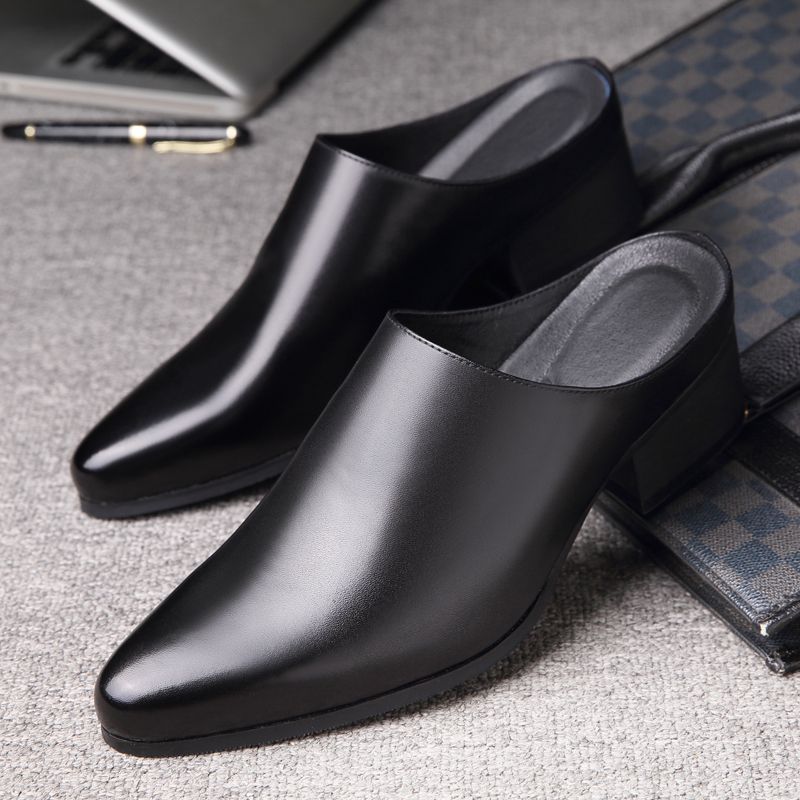 Mens Fashion Dress Shoes - Sandálias Masculinas Pontiagudas de Couro, Estilo