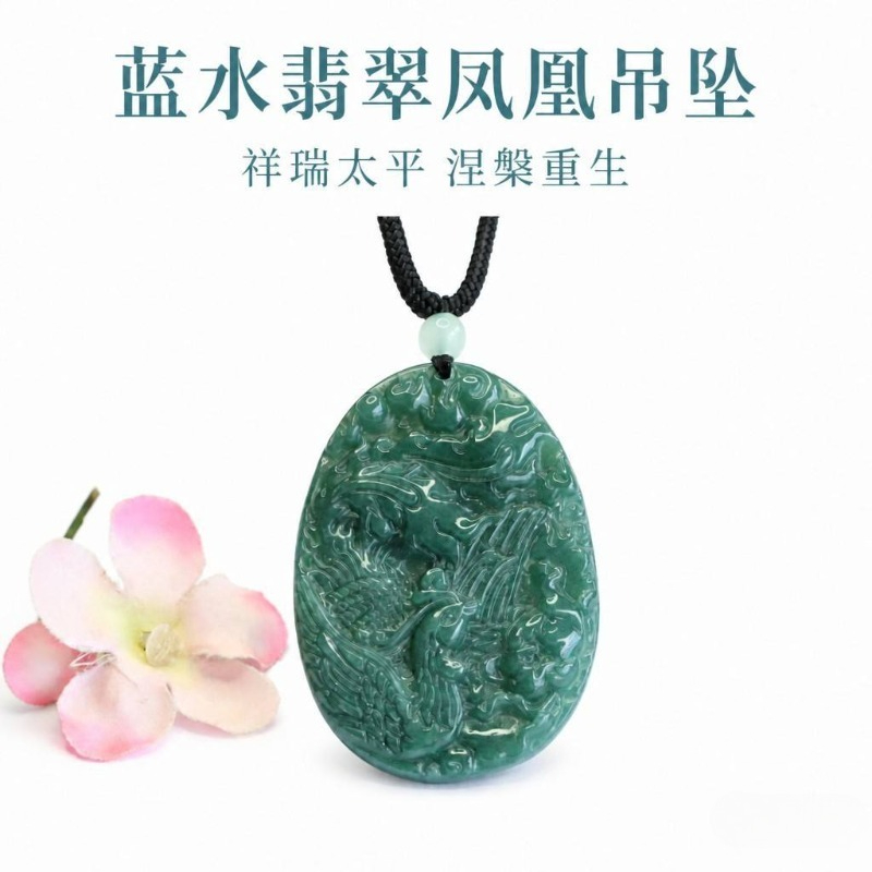 Men'S Fashion Jewelry - Colar Pingente Fênix de Água Azul