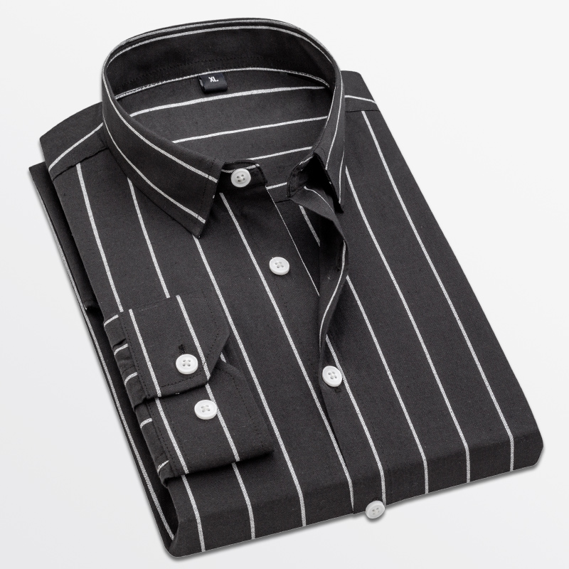 Dress Shirt Non-Iron - Camisa listrada masculina de manga comprida,