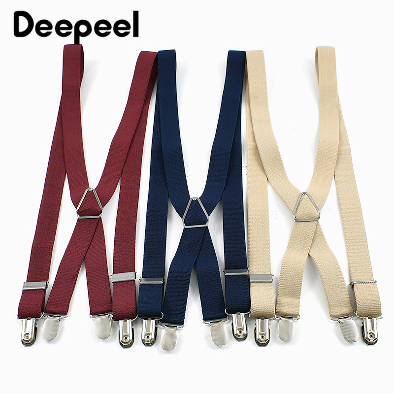 Suspenders Clip Men - Deepeel 2.5*100cm suspensórios masculinos 4 clipes