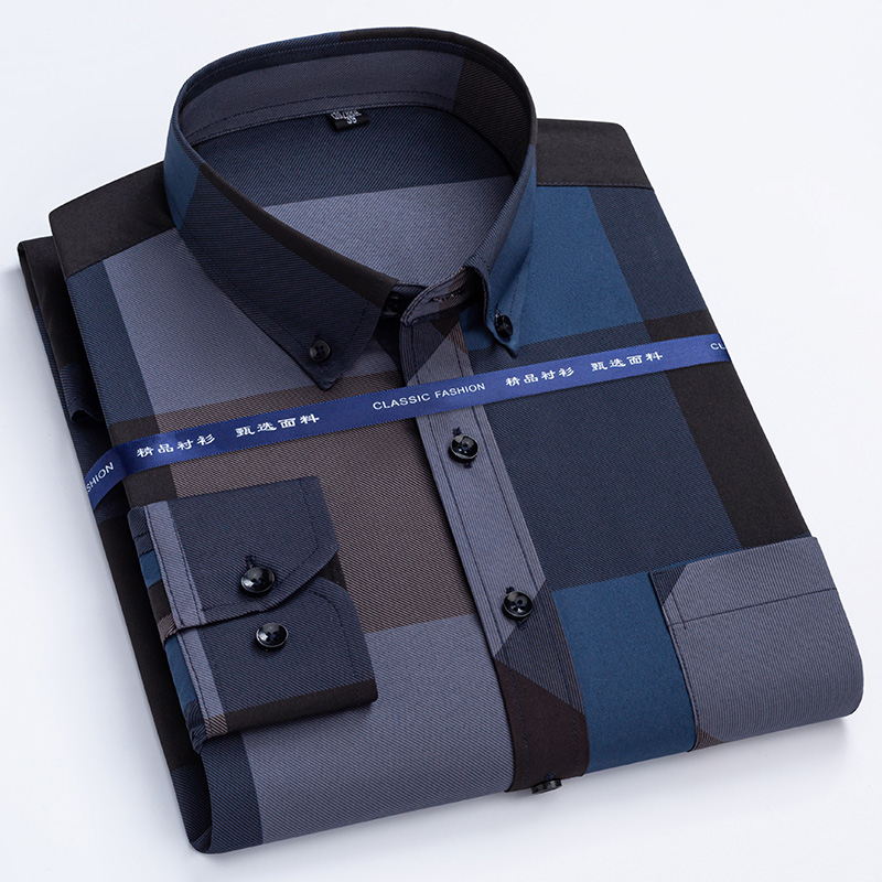 Dress Shirt Non-Iron - Camisas de vestido masculinas primavera outono