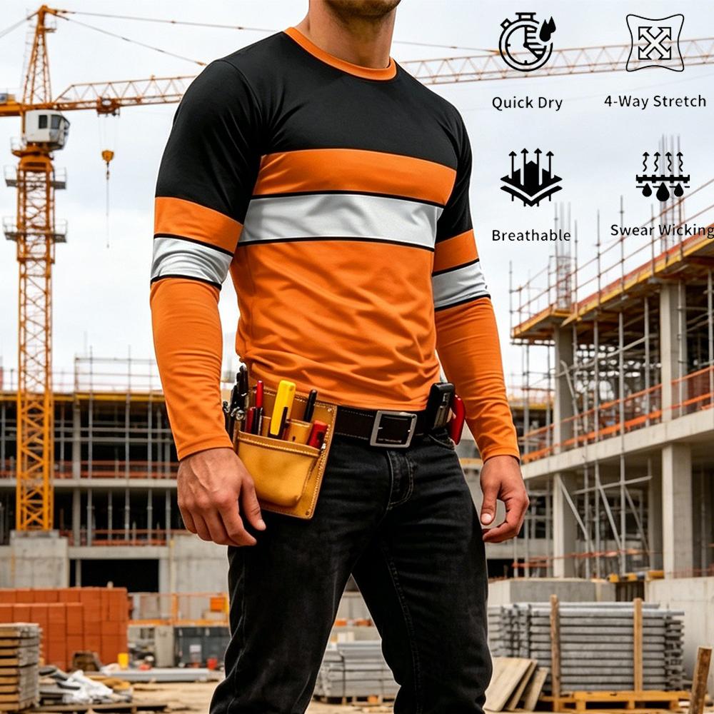 Men Fashion Upper - Camiseta Masculina de Manga Longa Listrada