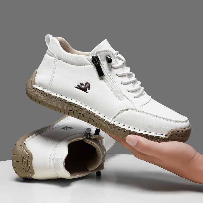Mens Fashion Modern - Tênis feminino de couro artesanal sapatos