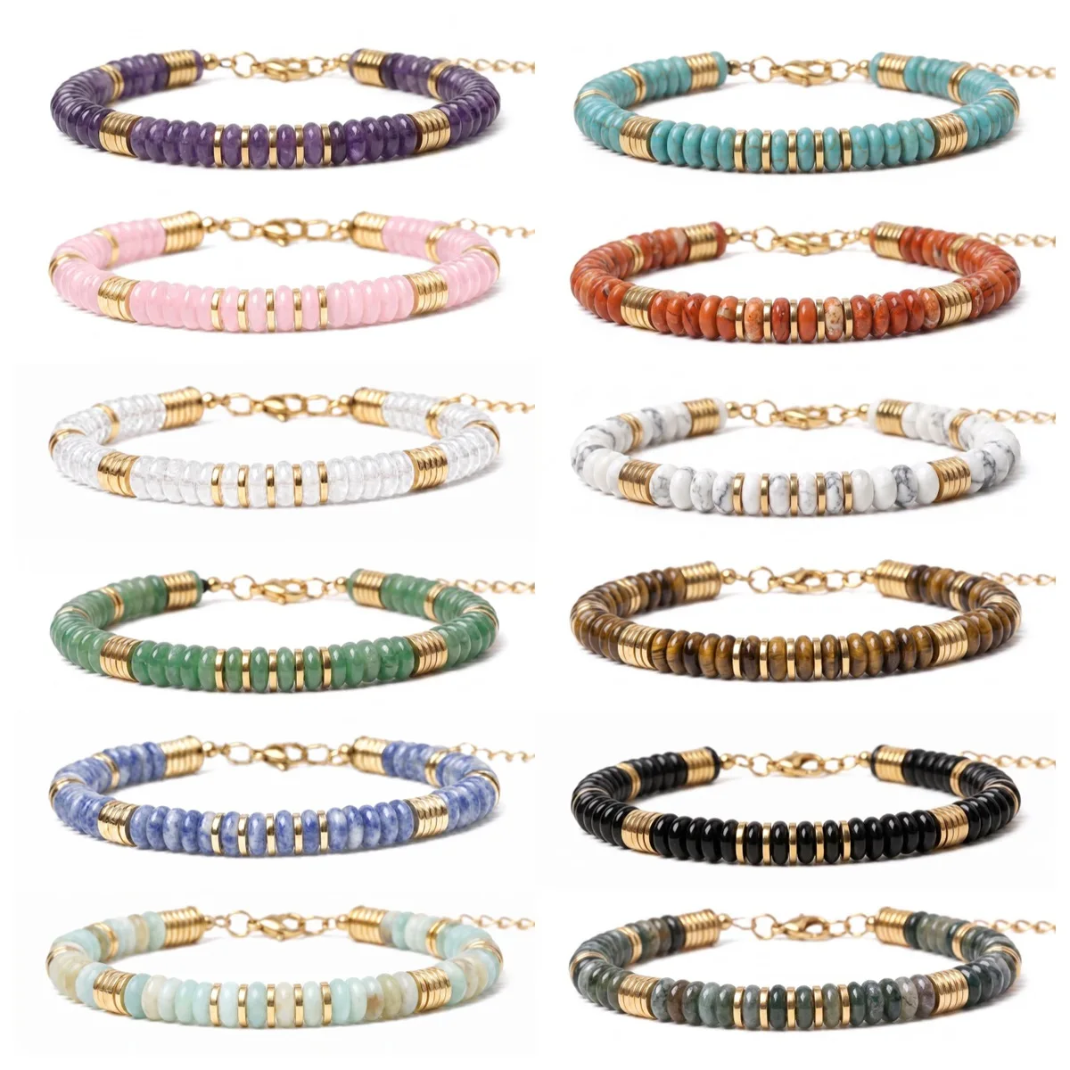 Pulseira de Pedras Preciosas c - Mens Fashion Discord avaliação e preço