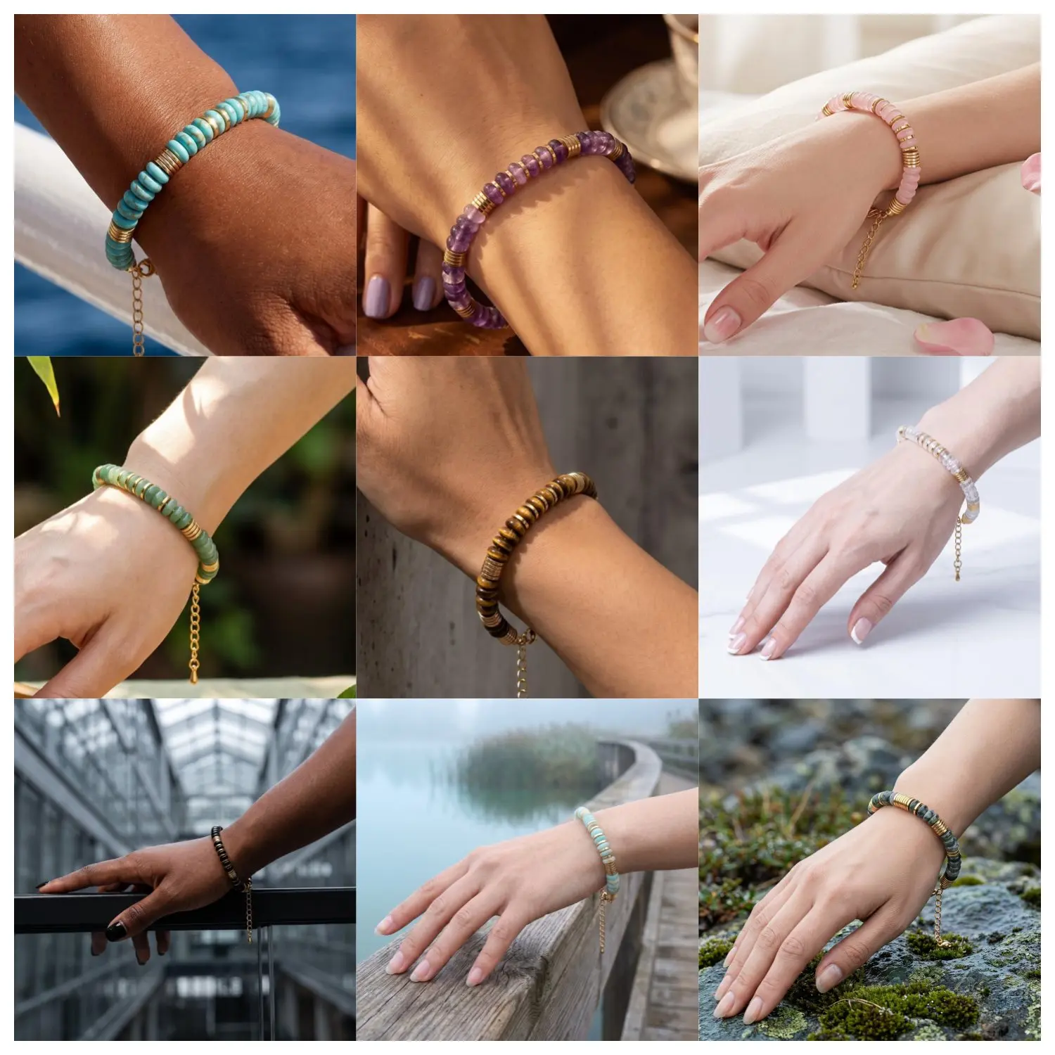 Pulseira de Pedras Preciosas c - Mens Fashion Discord avaliação e preço