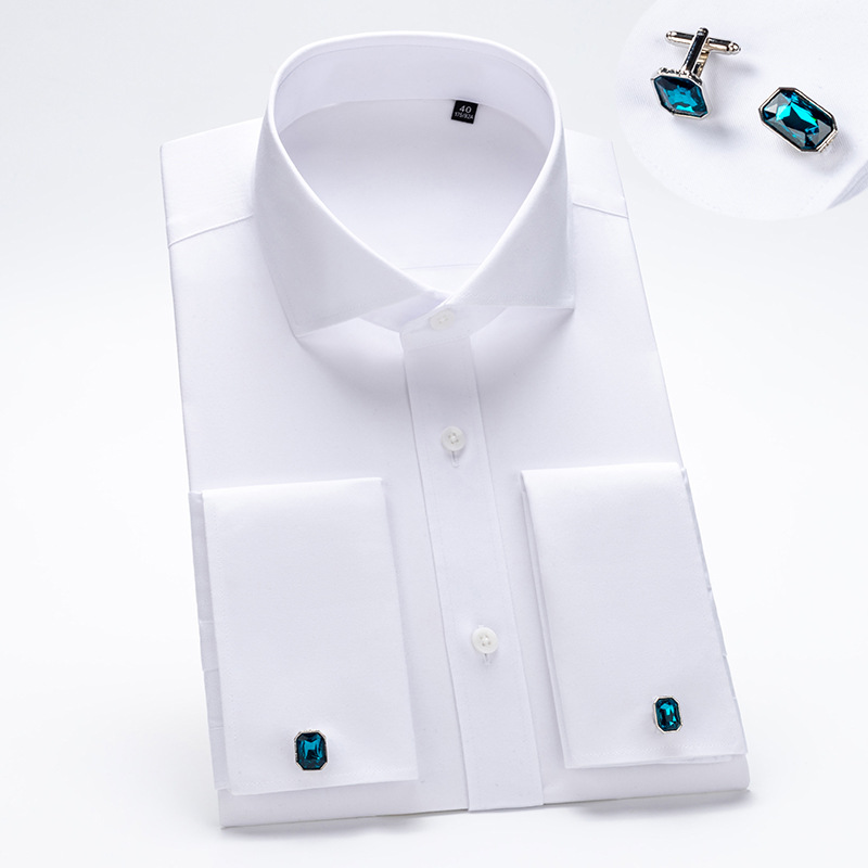 Camisa masculina de punho fran - Dress Shirt Non-Iron avaliação e preço