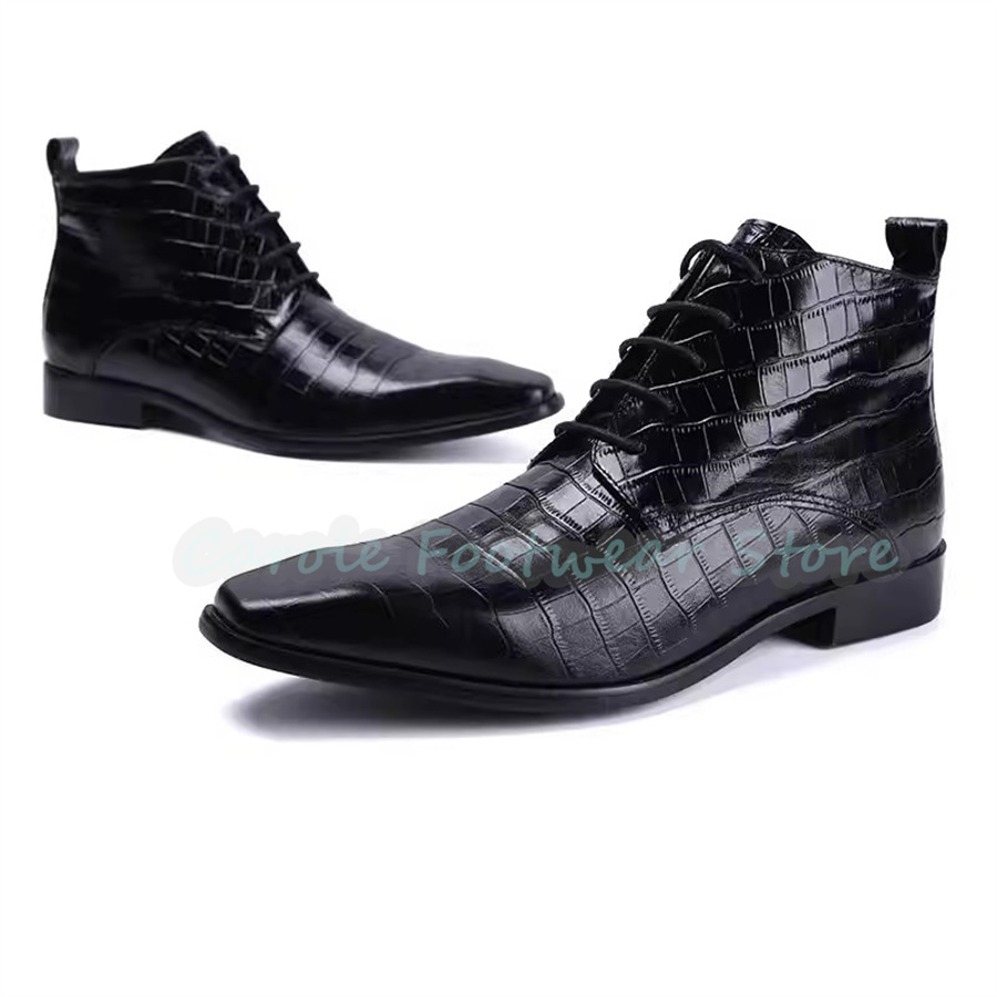Botas de Couro Genuíno para Ho - Mens Fashion Dress Shoes avaliação e preço