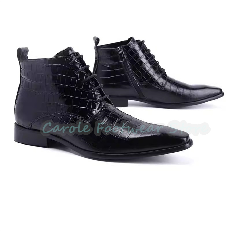 Botas de Couro Genuíno para Ho - Mens Fashion Dress Shoes avaliação e preço