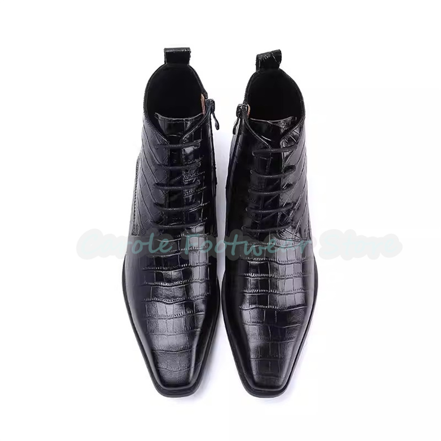 Botas de Couro Genuíno para Ho - Mens Fashion Dress Shoes avaliação e preço