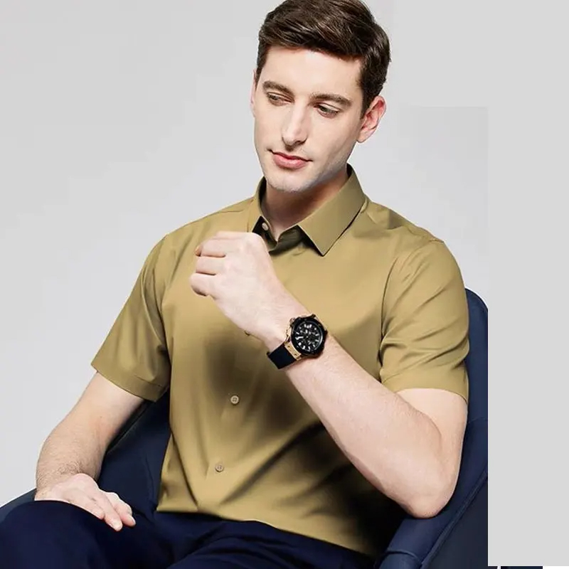 5xl camisa de vestido masculin - Dress Shirt Non-Iron avaliação e preço