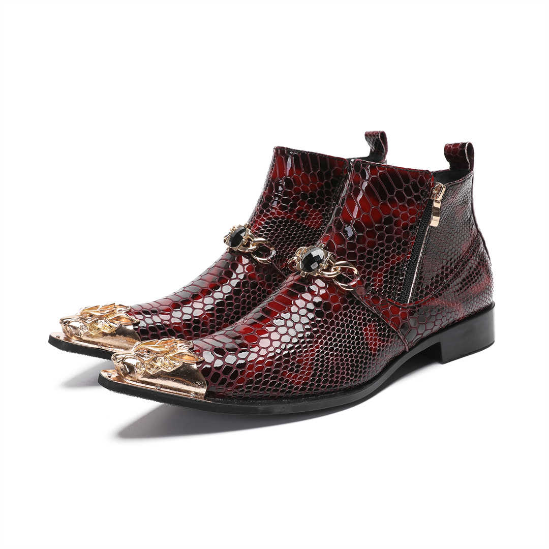 Botas de cano curto de couro l - Mens Fashion Dress Shoes avaliação e preço