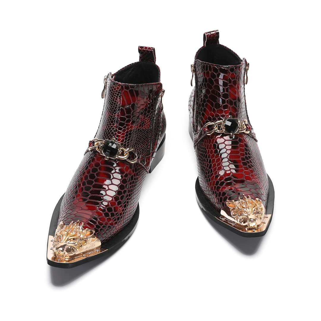Botas de cano curto de couro l - Mens Fashion Dress Shoes avaliação e preço