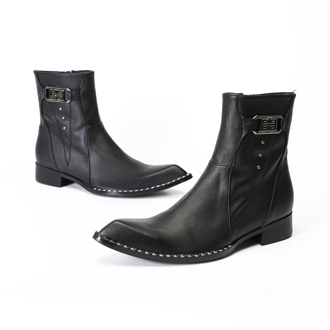 Botas masculinas de couro genu - Mens Fashion Dress Shoes avaliação e preço
