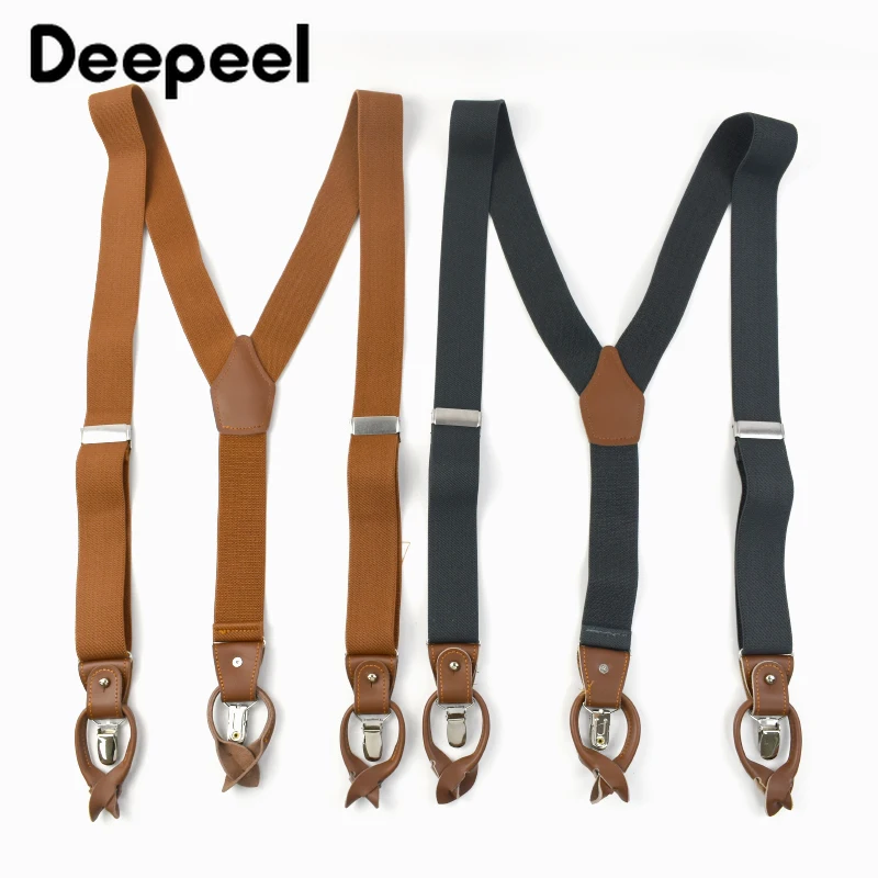 Deepeel 3.5*125cm suspensórios - Suspenders Clip Men avaliação e preço