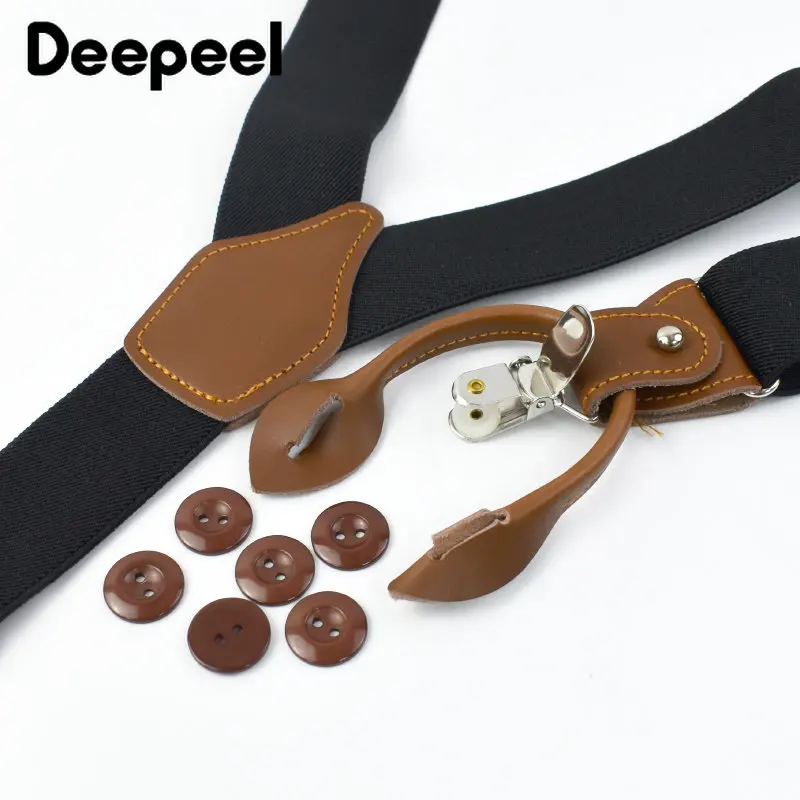 Deepeel 3.5*125cm suspensórios - Suspenders Clip Men avaliação e preço