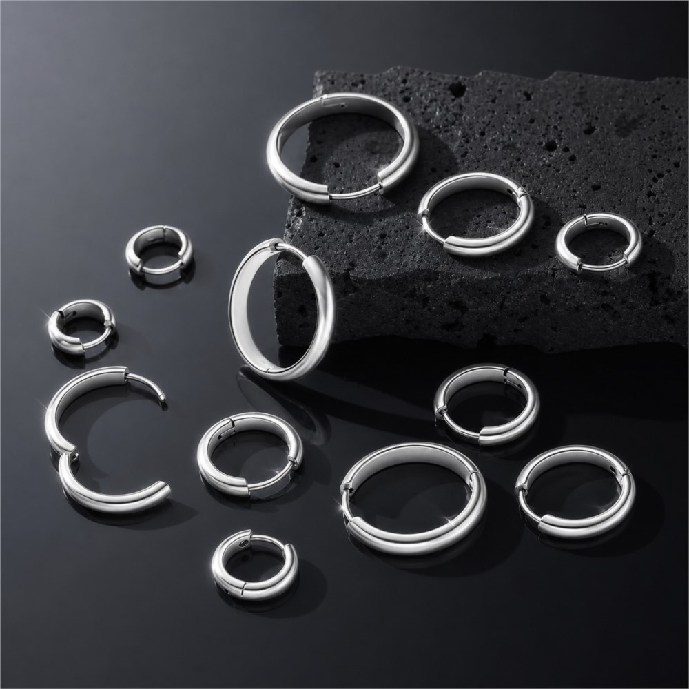 4 Peças de Brincos de Argola R - Men'S Fashion Jewelry avaliação e preço