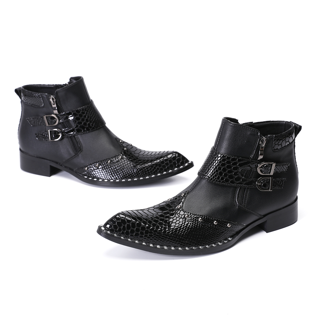 Botas masculinas de couro legí - Mens Fashion Dress Shoes avaliação e preço