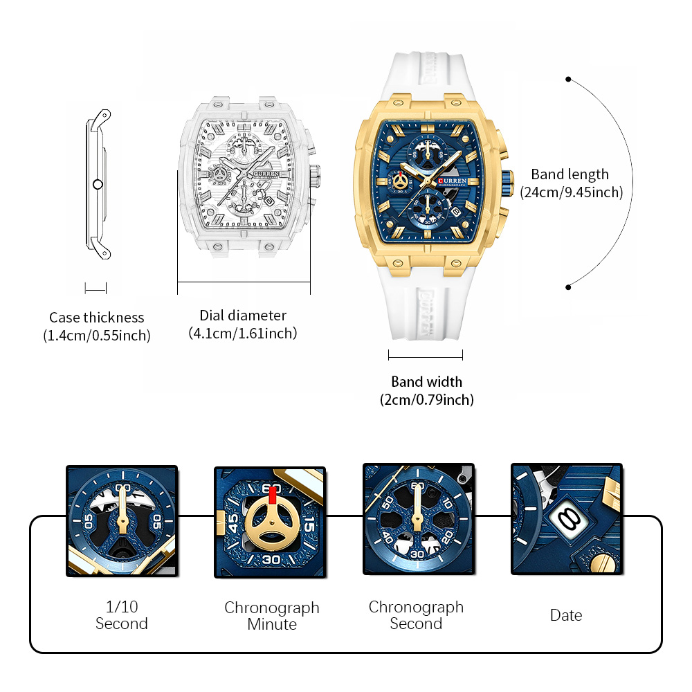 Relógio de Luxo Vintage CURREN - Mens Fashion Watch avaliação e preço