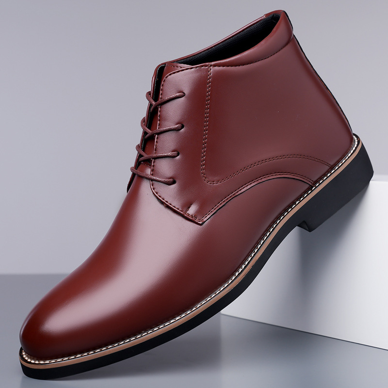 Botas de couro masculinas de c - Mens Fashion Dress Shoes avaliação e preço