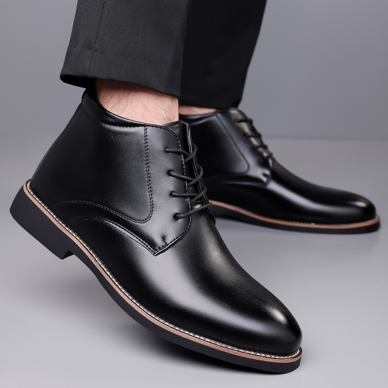 Botas de couro masculinas de c - Mens Fashion Dress Shoes avaliação e preço