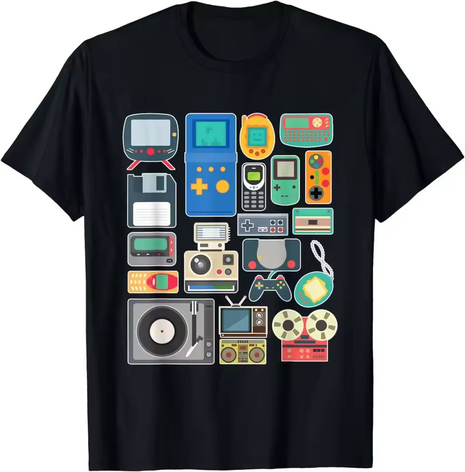 Camiseta Retrô Clássica de Vid - Mens Fashion In The 80S avaliação e preço