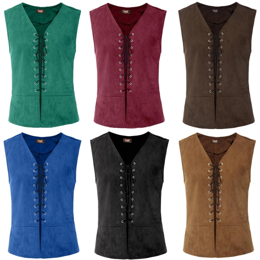 Colete Masculino Punk Medieval - Mens Fashion Vest avaliação e preço