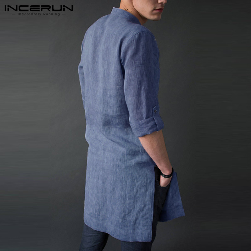 Incerun masculino manga longa  - Men'S Fashion Kurta avaliação e preço