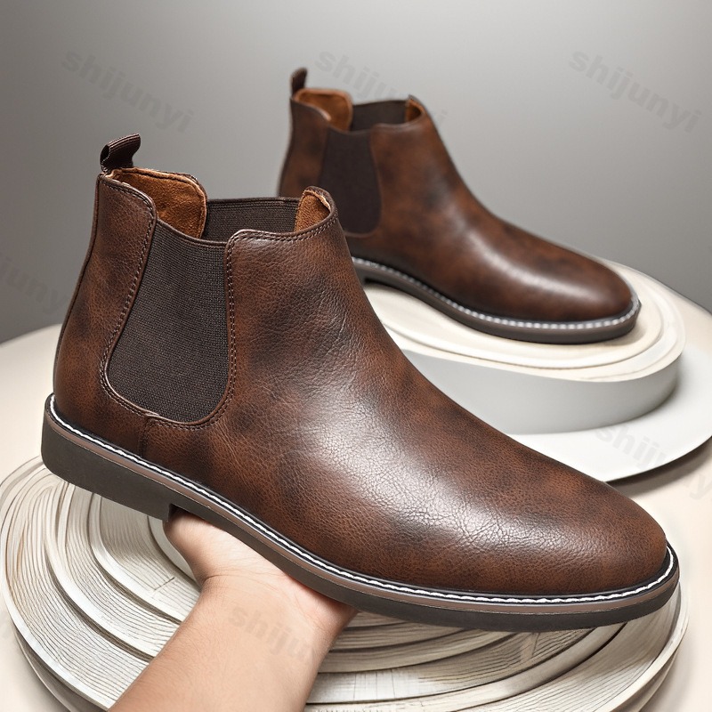 Bota de couro casual de negóci - Mens Fashion Dress Shoes avaliação e preço