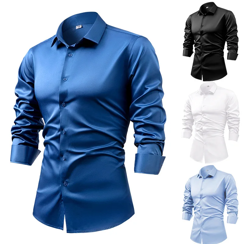 2025 primavera outono azul rea - Dress Shirt Non-Iron avaliação e preço