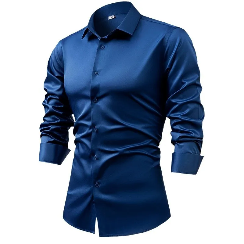 2025 primavera outono azul rea - Dress Shirt Non-Iron avaliação e preço