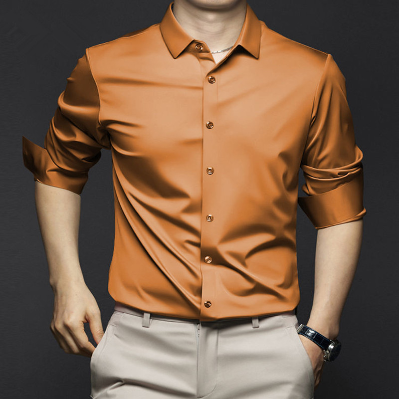 Camisa de manga longa masculin - Dress Shirt Non-Iron avaliação e preço
