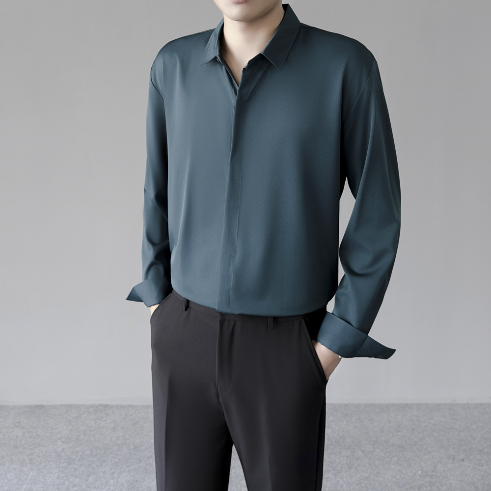 Camisa Masculina Fina de Seda  - Dress Shirt Non-Iron avaliação e preço