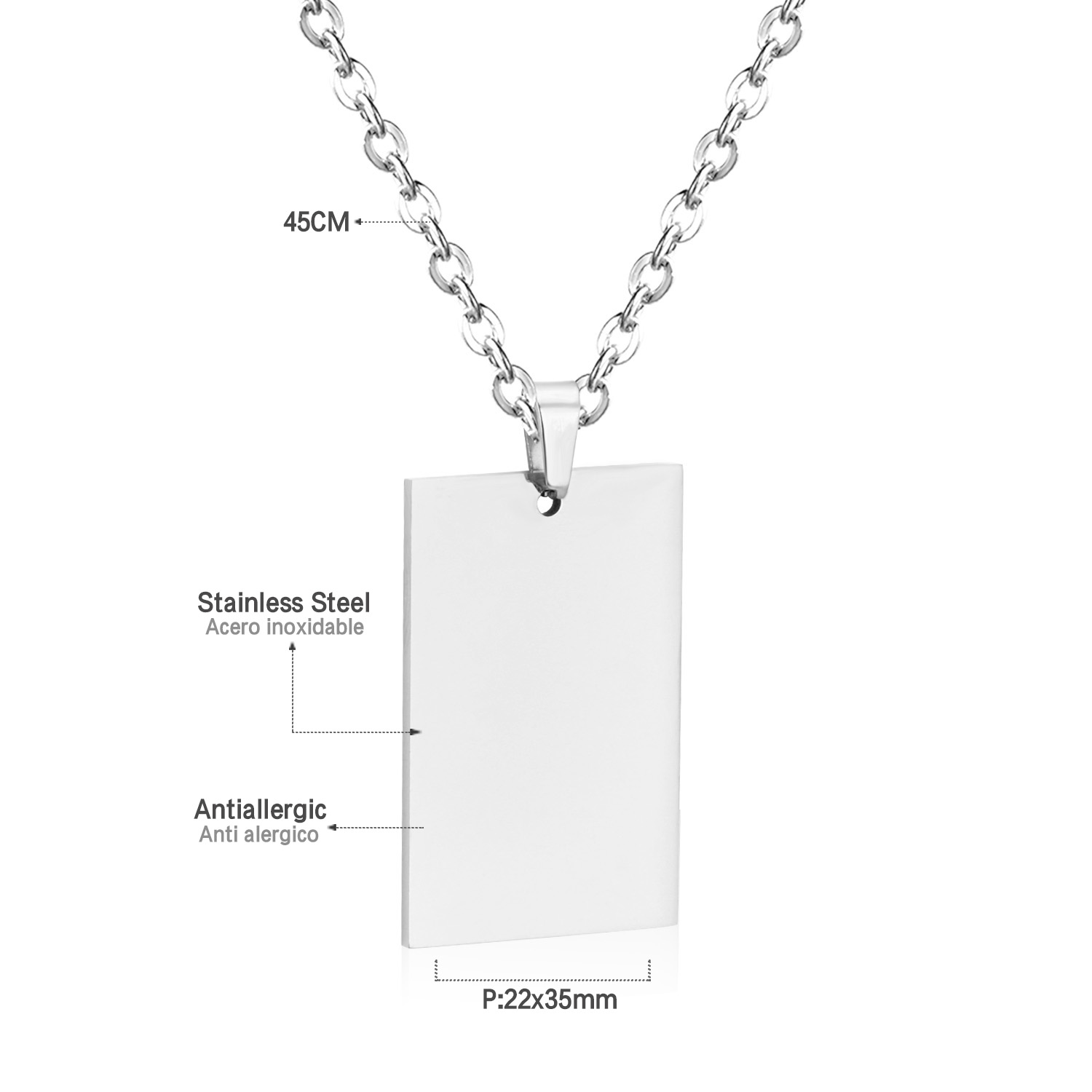 Luxusteel simples tag pingente - Mens Fashion Discord avaliação e preço